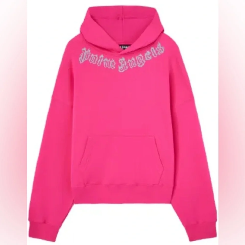 Palm Angels Heavyweight Unisex Neck Logo Kangaroo Pocket Hoodie NWT - Picture 1 of 9
